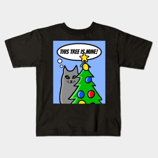 This Tree is Mine! Cat Christmas Tree Kids T-Shirt